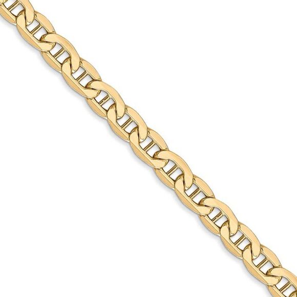 4.75mm 14K Yellow Gold Hollow Anchor Link Chain Necklace 18 Inch